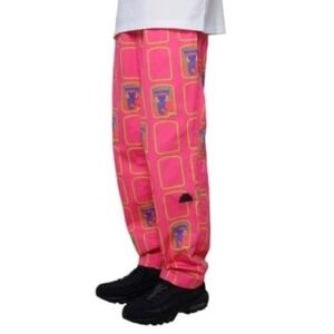 Cav Empt C.E Mens Pink Graphic Print Cotton Beach Pants Made in Japan Size M New